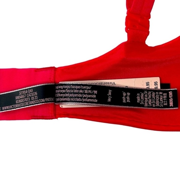 VICTORIA’S SECRET Very Sexy Push-up Double straps Rhinestones Pink 38DD/38E - Picture 15 of 16